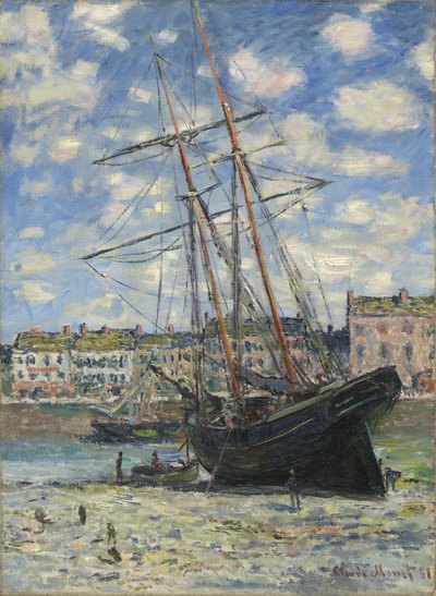 Łódź przy niskim stanie wody autorstwa Claude Monet