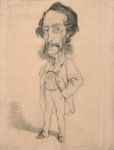Karykatura Mario Ucharda, ok. 1858 r. (grafit z akcentami wymazywania i stemplowania na jasnobrązowym papierze tkanym) autorstwa Claude Monet