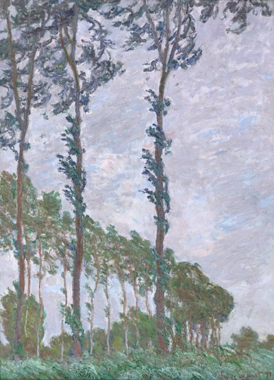 Efekt wiatru, seria topoli autorstwa Claude Monet