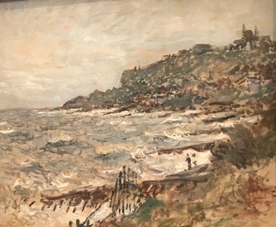 Francuski: Falaise de Sainte-Adresse, szara pogoda autorstwa Claude Monet