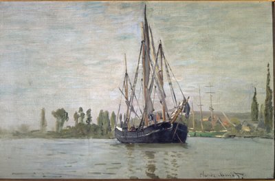 Francuski pościg na kotwicy (niedaleko Rouen) - olej na płótnie autorstwa Claude Monet