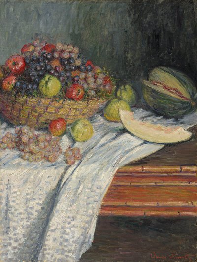 Niemiecki: Martwa natura z hiszpańskim melonem Martwa natura z melonem spadziowym autorstwa Claude Monet