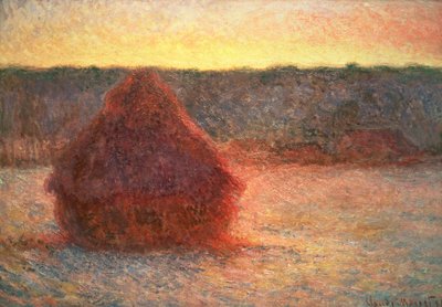 Stogi siana o zachodzie słońca, mroźna pogoda, 1891 autorstwa Claude Monet