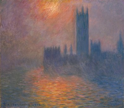 Budynki Parlamentu. Zachód słońca, 1900-1901. autorstwa Claude Monet