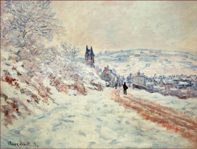 La Route de Vetheuil, Effet de Neige (Droga do Vethe autorstwa Claude Monet