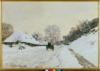 Wózek. Zaśnieżona droga w Honfleur autorstwa Claude Monet