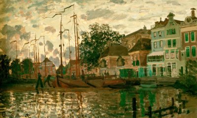 Tama w Zaandam wieczorem (Der Dam w Zaandam am Abend) autorstwa Claude Monet