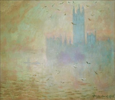 Parlament, Mewy (Das Parlament, die Möwen) autorstwa Claude Monet