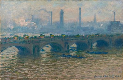 Le Pont de Waterloo, Temps gris Waterloo Bridge, Gray Weather, 1903. autorstwa Claude Monet