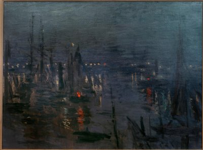 Port Le Havre, efekt nocy (Der Hafen von Le Havre bei autorstwa Claude Monet