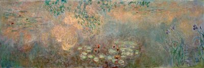Staw lilii wodnych z irysem autorstwa Claude Monet