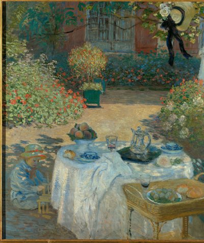 Lunch w ogrodzie Moneta w Argenteuil autorstwa Claude Monet