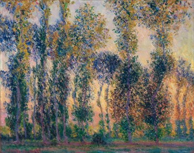 Topole w Giverny (Francja), wschód słońca. Obraz Claude Moneta (1840-1926), olej na płótnie autorstwa Claude Monet
