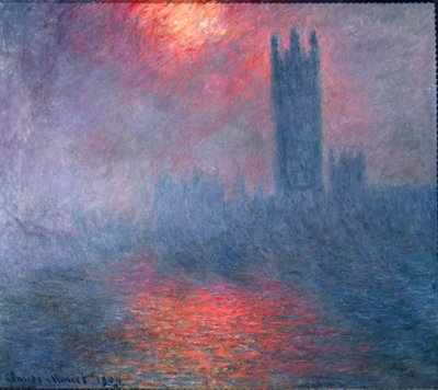 Londyn, Parlament, słońce we mgle autorstwa Claude Monet
