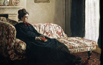 Medytacja lub Madame Monet w kanapie (olej na płótnie) autorstwa Claude Monet