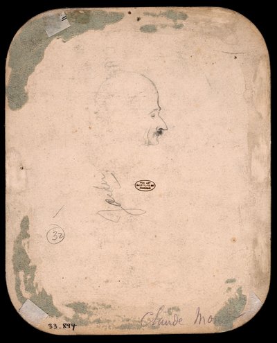 Monet - Szkic głowy mężczyzny z profilu (verso), 1855-56, 1933.894 autorstwa Claude Monet