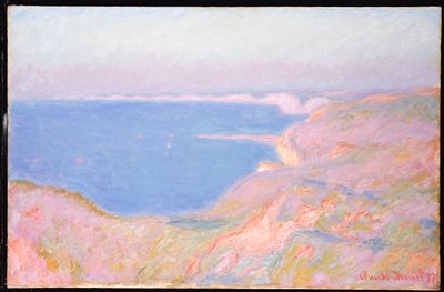 Na klifach w pobliżu Dieppe, zachód słońca, 1897 autorstwa Claude Monet
