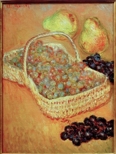 Panier de Raisins et Poires (kosz z winogronami i gruszką) autorstwa Claude Monet