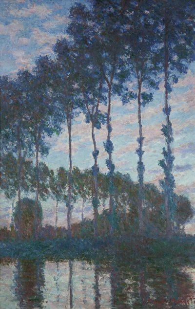 Topole nad brzegiem Epte, efekt wieczorny, 1891 autorstwa Claude Monet