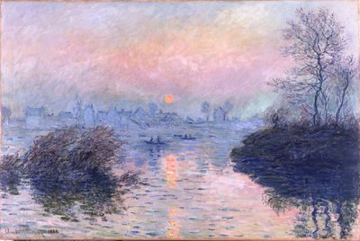 Zachód słońca nad Sekwaną w Lavacourt, efekt zimy autorstwa Claude Monet