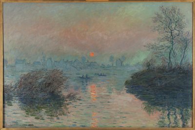 Zachód słońca nad Sekwaną w Lavacourt, efekt zimowy autorstwa Claude Monet