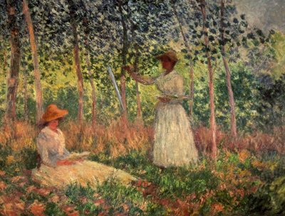 Suzanne czyta, a Blanche maluje autorstwa Claude Monet