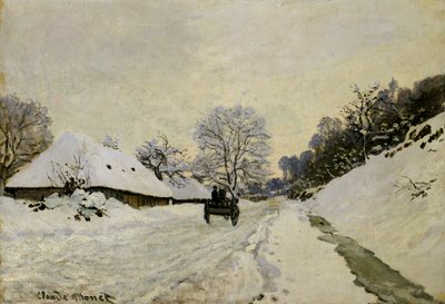 Wózek, czyli droga pod śniegiem w Honfleur, 1865 autorstwa Claude Monet