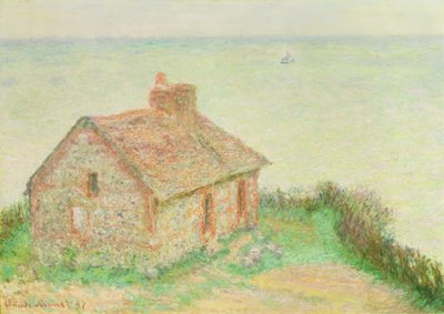 Dom w Douanier, efekt różowy, 1897 autorstwa Claude Monet