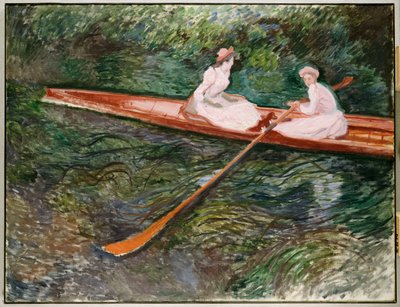 Różowa łódź wiosłowa autorstwa Claude Monet