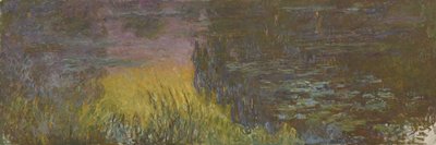 Lilie wodne - zachodzące słońce, 1914-1926 autorstwa Claude Monet