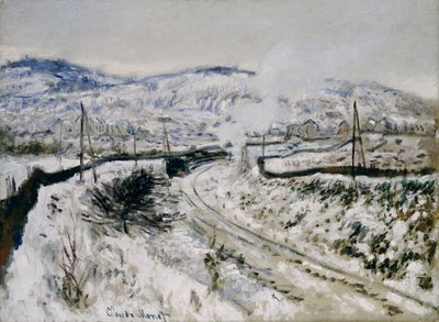 Trenuj w śniegu w Argenteuil autorstwa Claude Monet