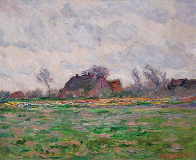 Pola tulipanów w pobliżu Lejdy autorstwa Claude Monet