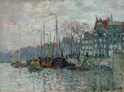 Widok na Prins Hendrikkade i Kromme Waal w Amsterdamie autorstwa Claude Monet