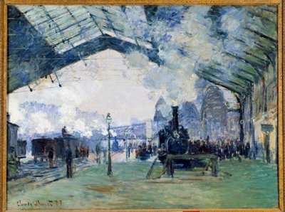 Widok na stację kolejową Saint Lazare w Paryżu i pociąg Normandii autorstwa Claude Monet