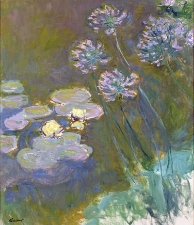 Lilie wodne i agapanty autorstwa Claude Monet