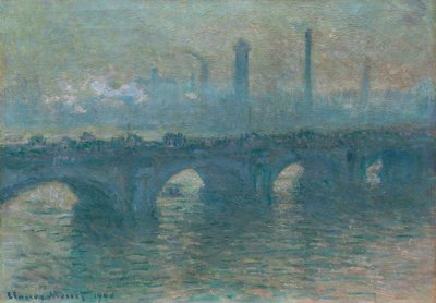 Most Waterloo, szara pogoda autorstwa Claude Monet