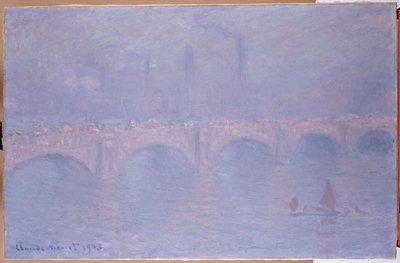 Most Waterloo, zamglone słońce autorstwa Claude Monet