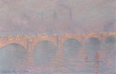 Most Waterloo, zasłonięte słońce autorstwa Claude Monet