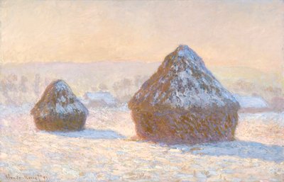 Pszenica, efekt śniegu, poranek autorstwa Claude Monet