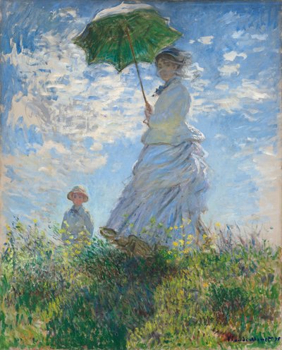 Kobieta z parasolem - Madame Monet i jej syn autorstwa Claude Monet