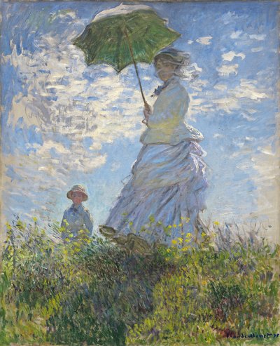 Kobieta z parasolem - Madame Monet i jej syn autorstwa Claude Monet