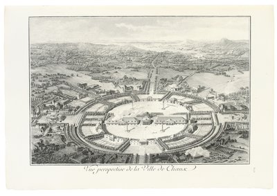 Widok perspektywiczny miasta Chaux, 1804 autorstwa Claude Nicolas Ledoux