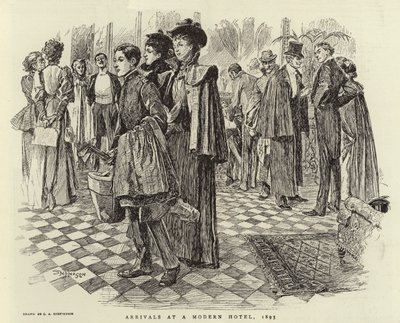 Przyjazdy do Modern Hotel, 1895 autorstwa Claude Shepperson