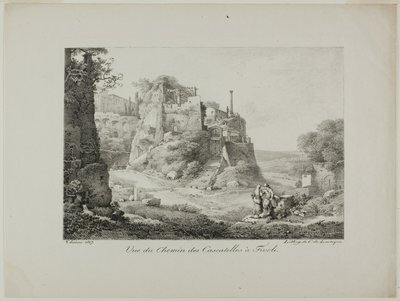 Widok drogi z Cascatelles do Tivoli autorstwa Claude Thienon