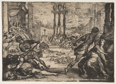 Masakra przez triumwirat, ok. godz. 1624. autorstwa Claude Vignon