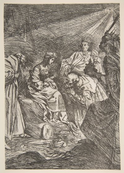Adoracja Trzech Króli, 1619. autorstwa Claude Vignon