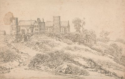 Dwór Tudorów i kościół autorstwa Claude de Jongh