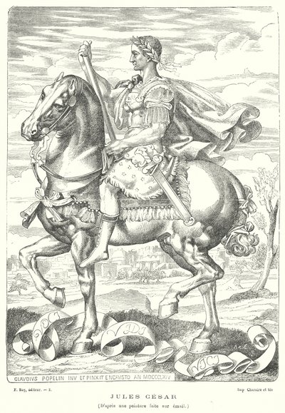 Juliusz Cezar, rzymski żołnierz i polityk (rycina) autorstwa Claudius Popelin