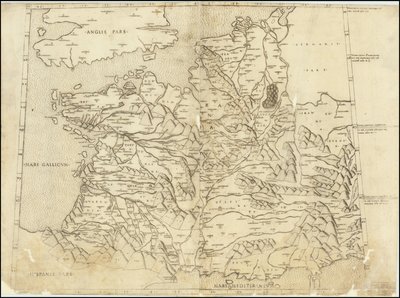 Ptolemejska mapa Francji z 1507 r. autorstwa Claudius Ptolemy