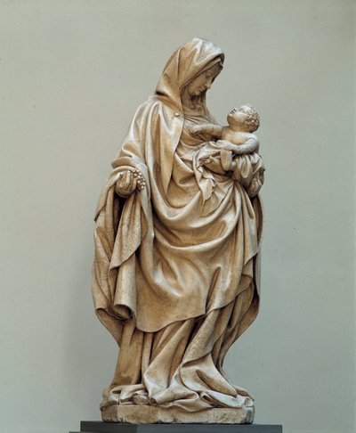 Dziewica z winogronami przypisywana Clausowi de Werve (1380-1439) ze Szkoły Mikołaja Slutera. XV wiek. Kościół Auxonne (Cote d